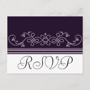 RSVP Wedding Purple Violet Postcards