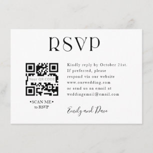 RSVP Wedding QR CODE Enclosure Card