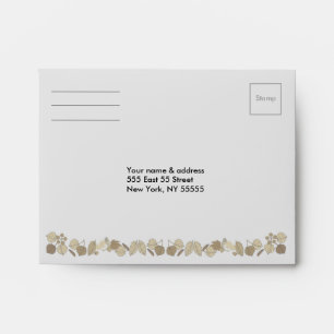 RSVP Wedding Response A2 Envelope Gold Leaf