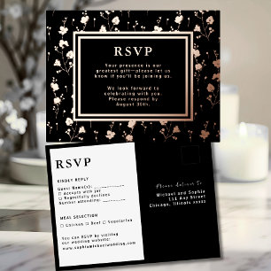 RSVP Wedding Response Card Flowers Luxury Foil