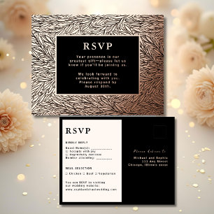 RSVP Wedding Response Card Modern Rose Gold Luxe