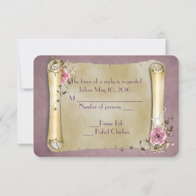 RSVP Wedding Scroll Card (Front)