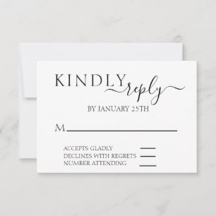 RSVP Wedding Simple Minimalistic  Card