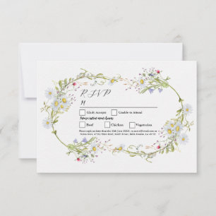 RSVP Wedding Spring Wildflowers Daisy Invitation