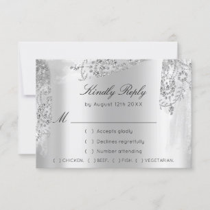 RSVP Wedding Sweet 16th Bridal Shower Silver Grey Card