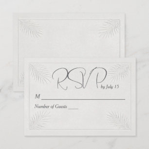 RSVP Wedding Tropical Palm Frond Embossed Border Card