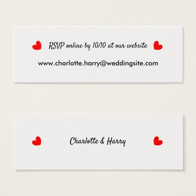 RSVP Wedding Website Personalised (Front & Back)
