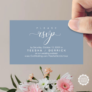 RSVP Wedding Website Reminder, Modern Classy Enclosure Card