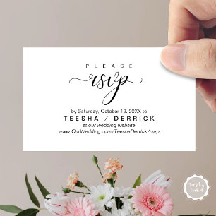 RSVP Wedding Website Reminder, Modern Classy  Enclosure Card