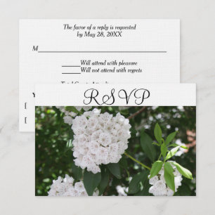 RSVP White Wedding Mountain Laurel Card