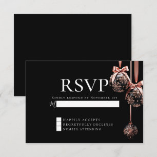 RSVP Winter Pink and Onyx Baubles Invitation