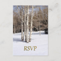 RSVP Winter Wedding Aspen Trees in Snow