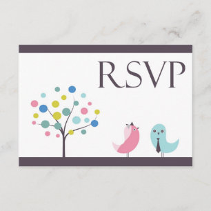 RSVP with Food Wedding Birds Card