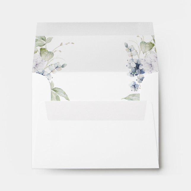 RSVP with Return Address, White Elegant Bliss Envelope (Back (Bottom))