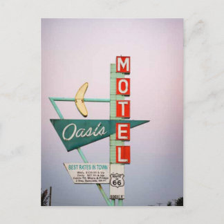 Rt 66 Tulsa Vintage Motel Sign Postcard