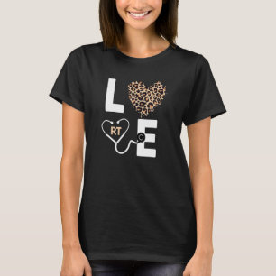 RT Respiratory Therapist Nursing Cheetah Leopard H T-Shirt