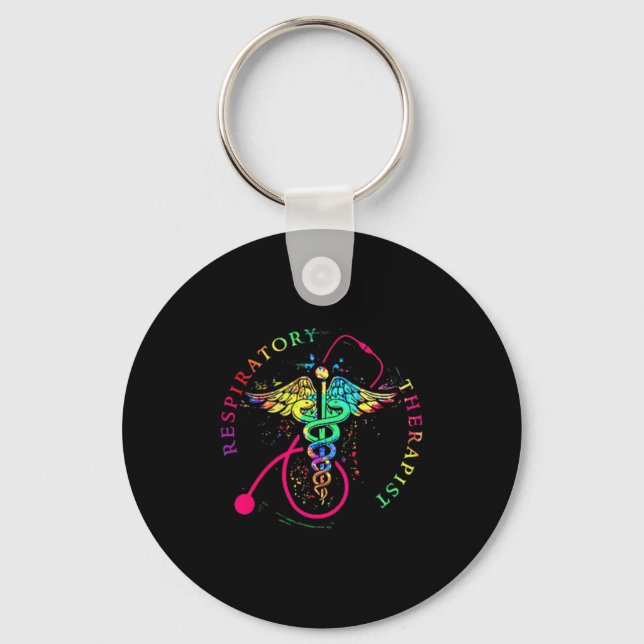 RT Respiratory Therapy Therapist Funny RT Care Key Ring (Front)