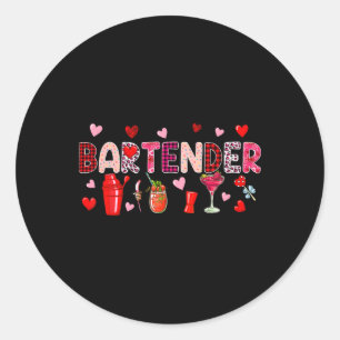Rtender Tools Valentine's Day Leopard Job Team Cut Classic Round Sticker