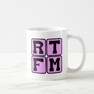 RTFM Read The #$%%^ Manual Internet Slang Acronym Coffee Mug