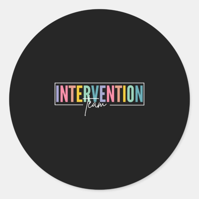 Rti team response intervention teacher school classic round sticker (Front)