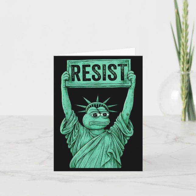 Rtland Frog Funny City Art - Rtland Frog Protest  Card (Front)