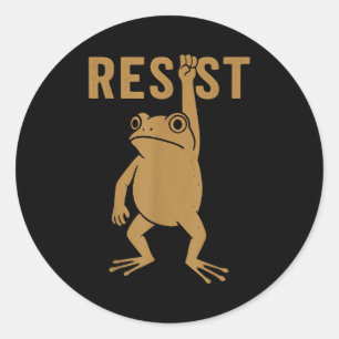 Rtland Frog Funny City Art - Rtland Frog Protest  Classic Round Sticker