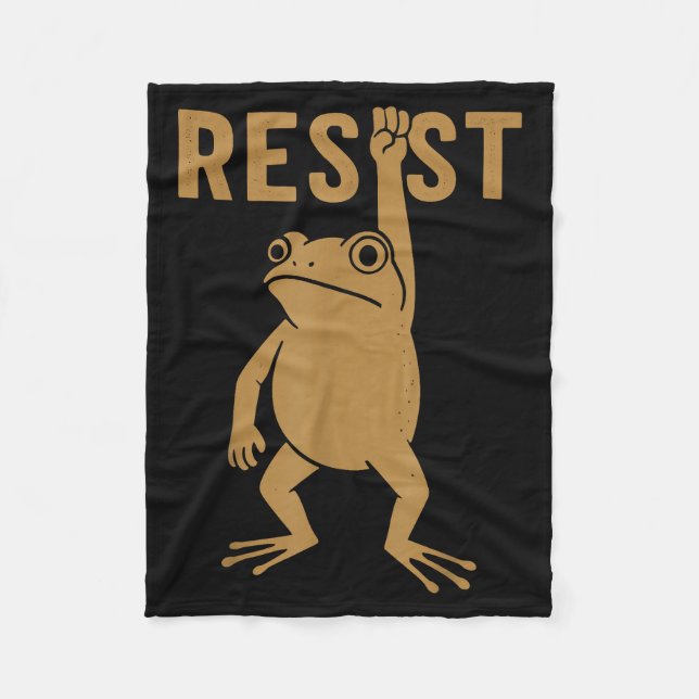 Rtland Frog Funny City Art - Rtland Frog Protest  Fleece Blanket (Front)