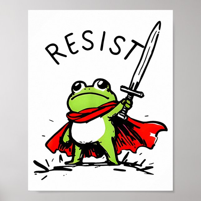 Rtland Frog Protest Resist Funny Frogs Activist  Poster (Front)