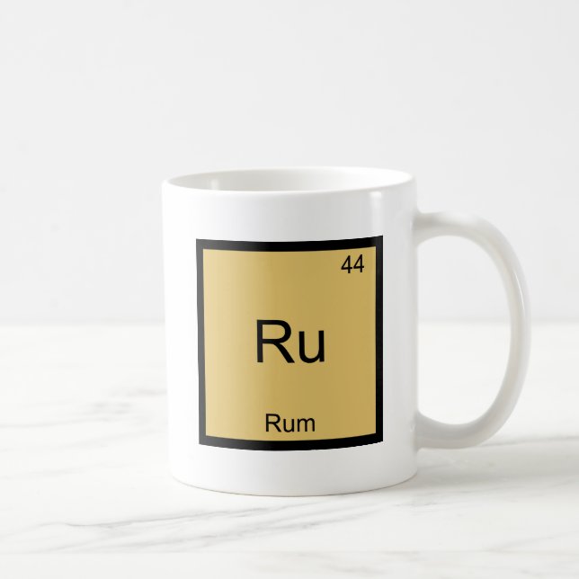Ru - Rum Funny Chemistry Element Symbol T-Shirt Coffee Mug (Right)