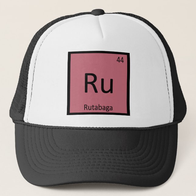 Ru - Rutabaga Vegetable Chemistry Periodic Table Trucker Hat (Front)