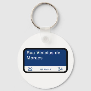 Rua Vinicius de Moraes, Rio de Janeiro Street Sign Key Ring