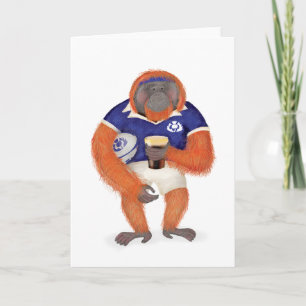 Ruaridh the rugby orangutan blank card