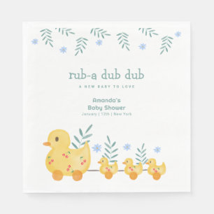 Rub A Dub Dub Cherry Mummy Duck Baby Shower Napkin
