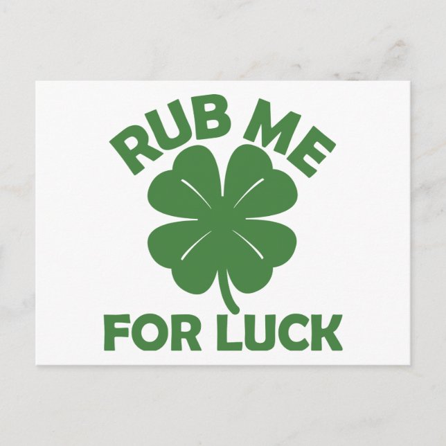 Rub Me For Luck Postcard (Front)