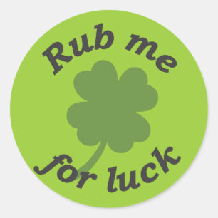 Rub me for luck sticker