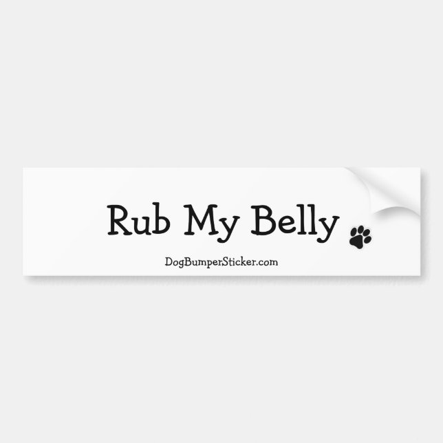 Rub My Belly Bumper Sticker (Front)
