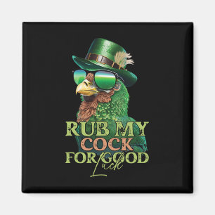 Rub My For Good Luck Funny St Patricks Day Chicken Magnet