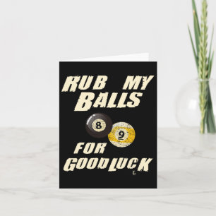 Rub My For Good Luck Pool Snooker Cadeau  Card