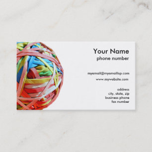 Rubber band ball business card