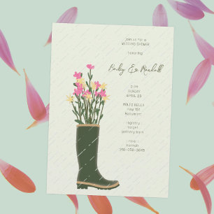 Rubber Boot Vase Wedding Shower Invitation