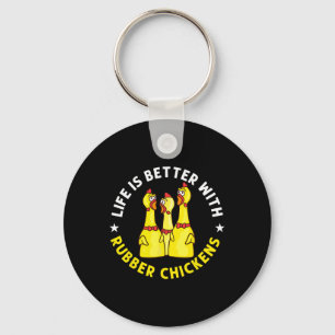 Rubber Chicken Game Funny Animals Toy  Key Ring