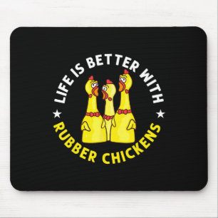 Rubber Chicken Game Funny Animals Toy Mouse Pad