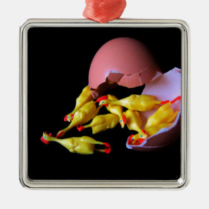 Rubber Chicken Hatchling Metal Tree Decoration