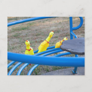 Rubber Chickens in a carousel Postcard