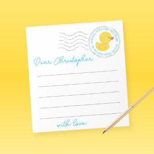 Rubber Duck 1st Birthday Time Capsule Note Sheets