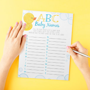 Rubber Duck ABC Baby Name Game Pack Notepad