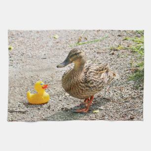 Rubber Duck and Mother Duck Tea Towel