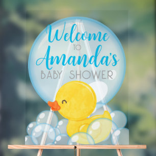 Rubber Duck Baby Shower Acrylic Welcome Sign
