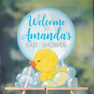 Rubber Duck Baby Shower Acrylic Welcome Sign