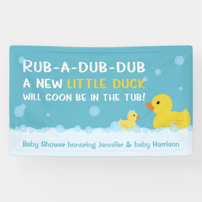 Rubber Duck Baby Shower Gender Neutral Banner (Horizontal)
